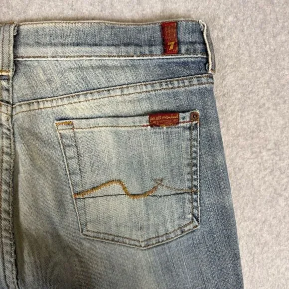 Vintage 7 for all Mankind Women's Size 30 Lightwash Bootcut Jeans USA - Picture 8 of 9